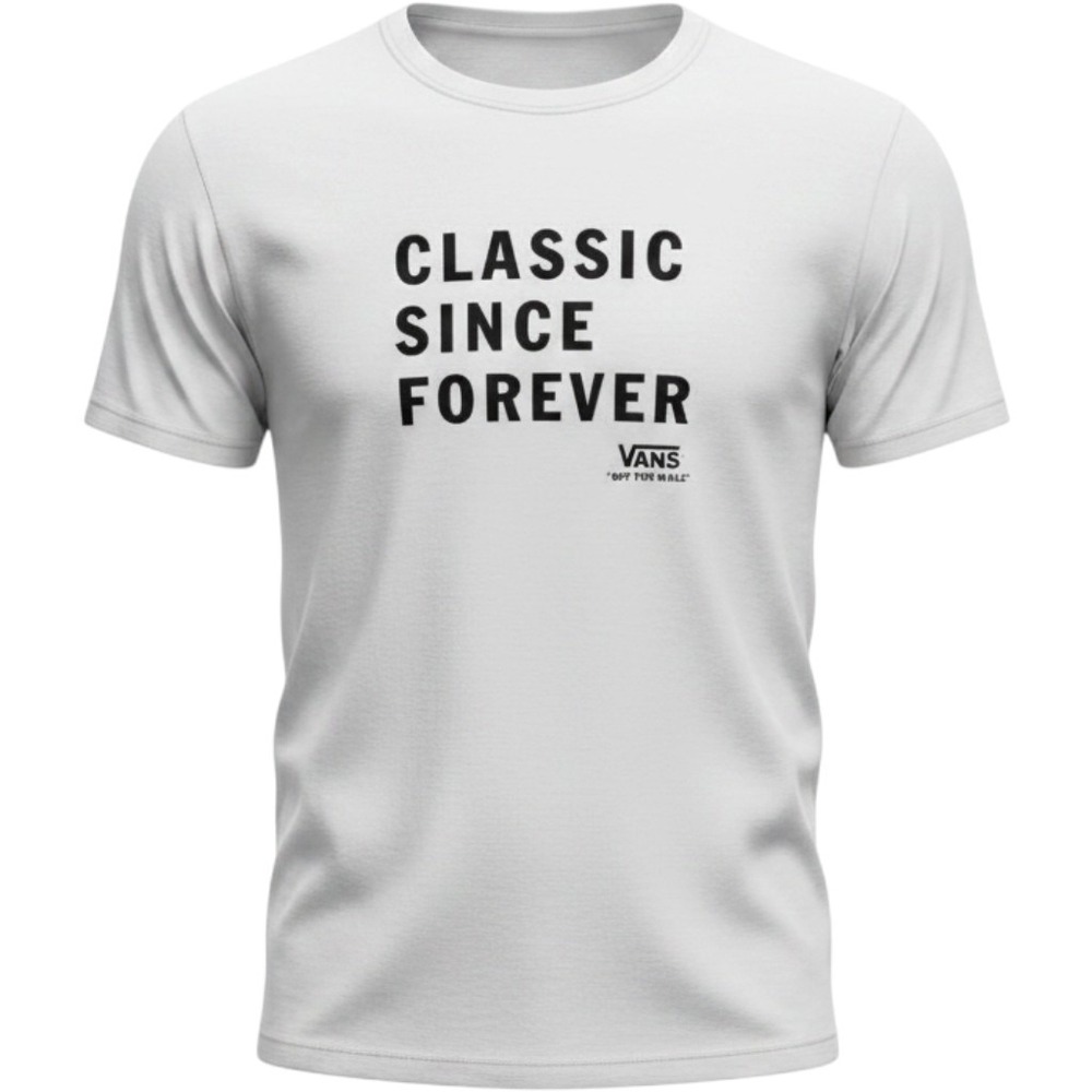 Vans Classic Since Forever T-Shirt Mens L‎ White Graphic Skate Tee Short Sleeve